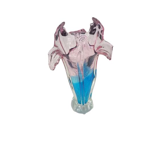 Murano style vase. Beautiful Vintage collectors piece. Pink and blue - Picture 1 of 5